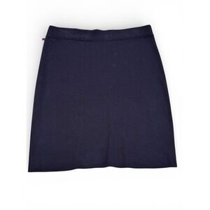 Lauren Ralph Lauren Knit Skirt Navy Blue Size Large Sweater Pencil Knee Length